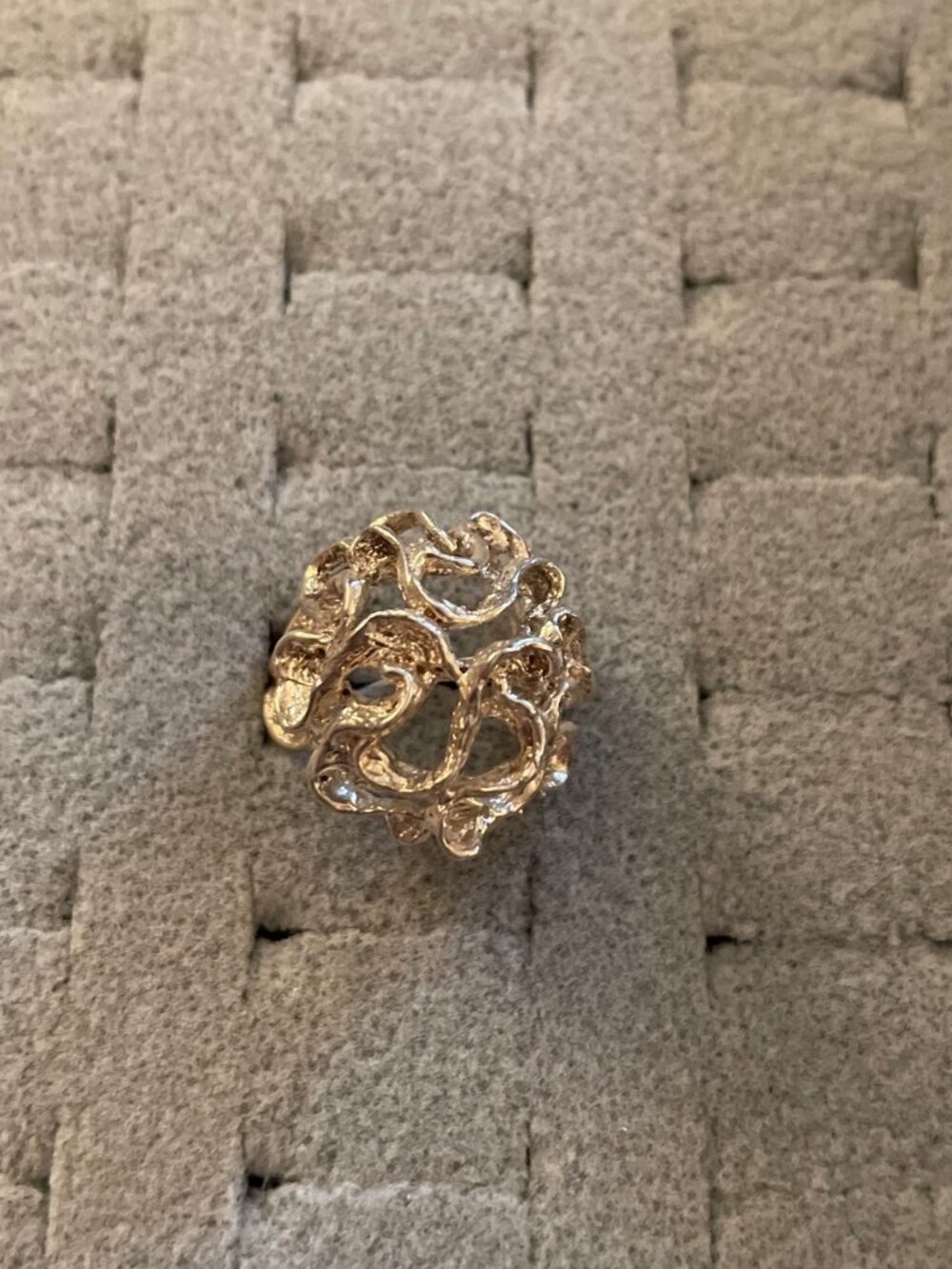 Vintage Sterling Silver Ring Abstract Handmade Statement Free Form Size 6 Boho